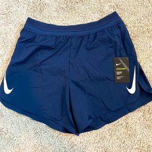 Navy Blue Nike Men’s Aeroswift Running Shorts- Size Medium
